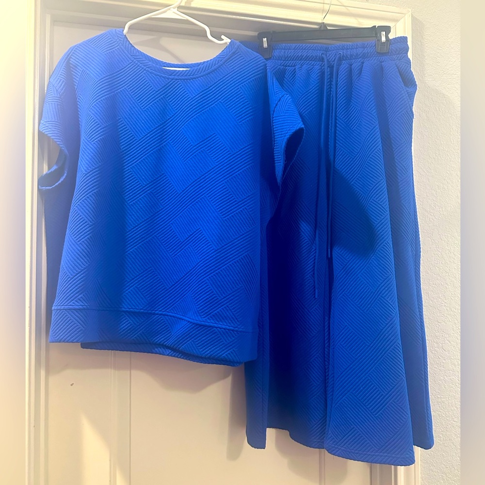 Royal blue lounge suit
